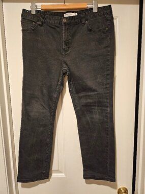 Just Jeans Black Denim Straight-Leg Jeans Size 16